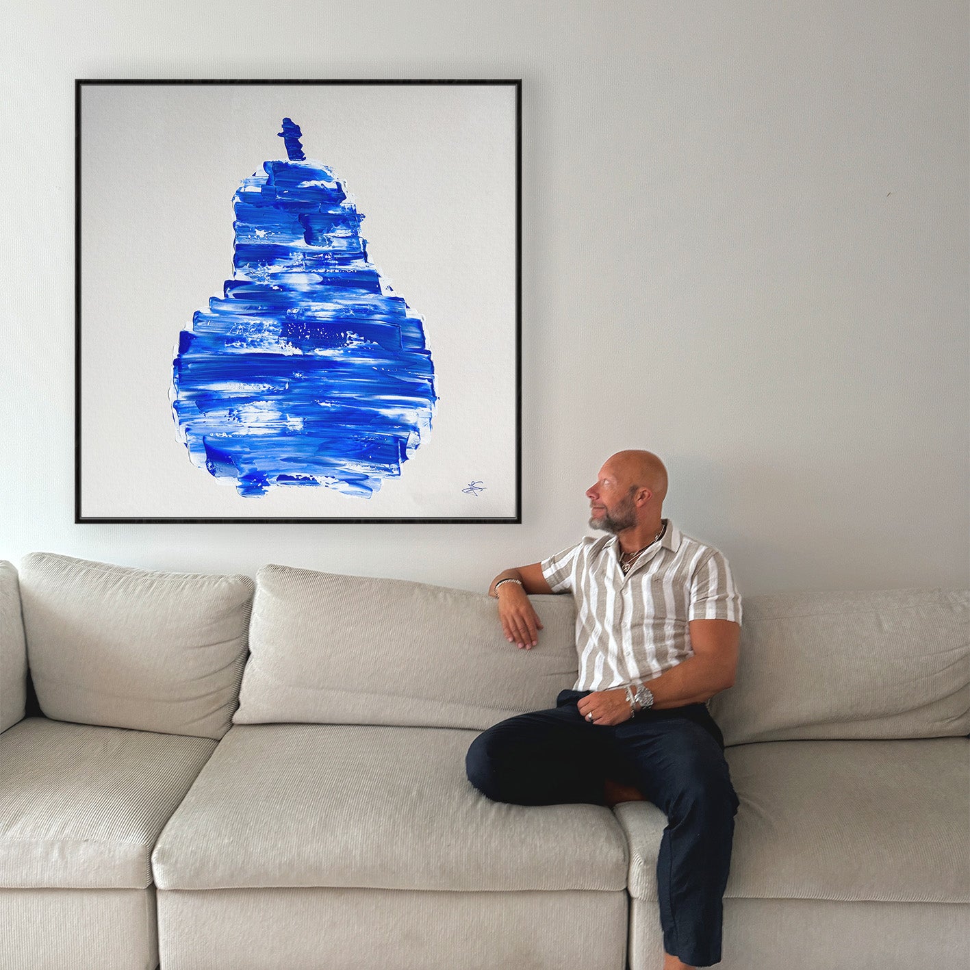 Original Painting: "Blue Pear" 70x70