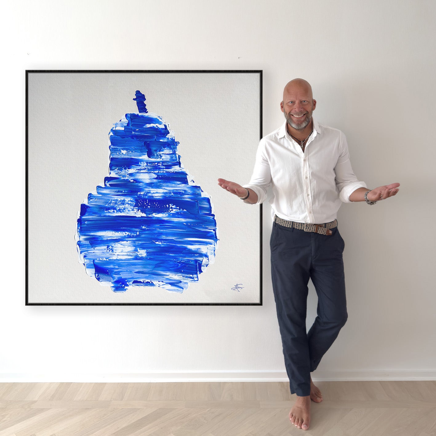 Original Painting: "Blue Pear" 70x70