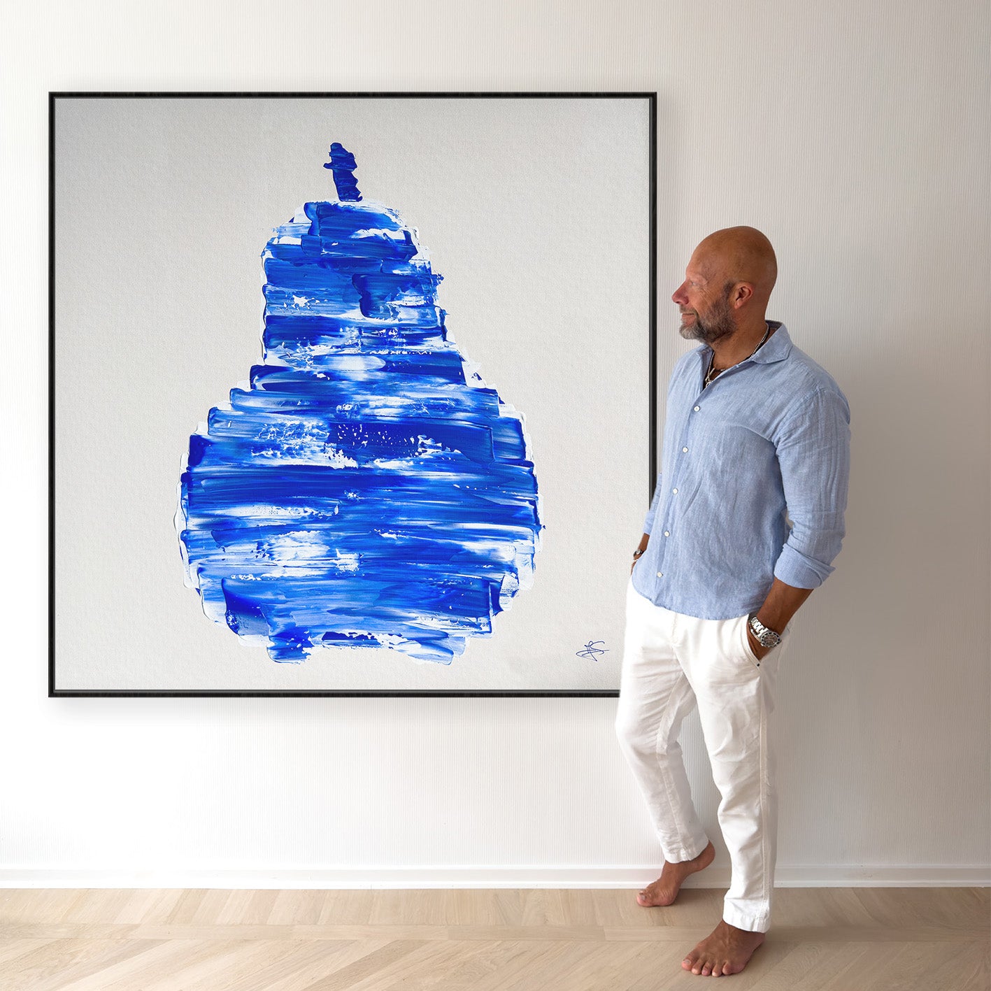 Original Painting: "Blue Pear" 70x70