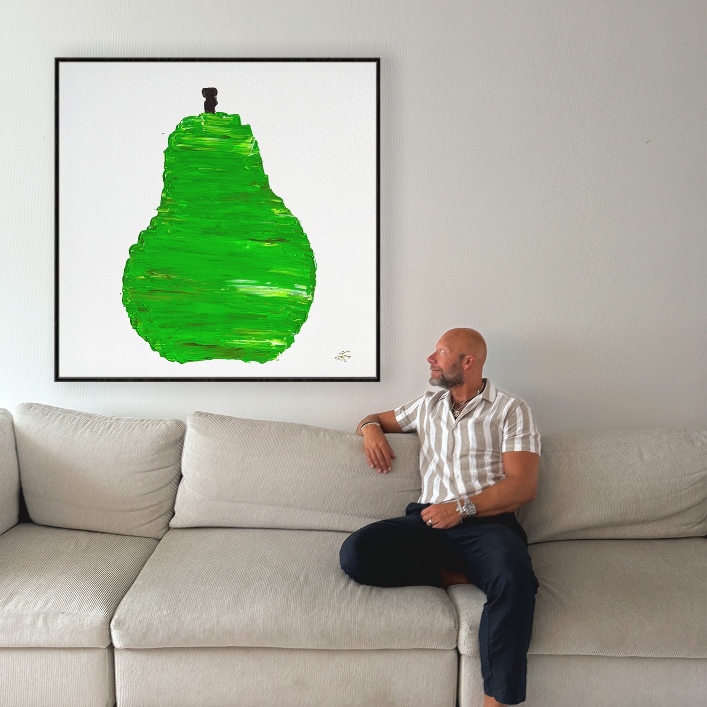 Original Painting: "Green Pear" 70x70