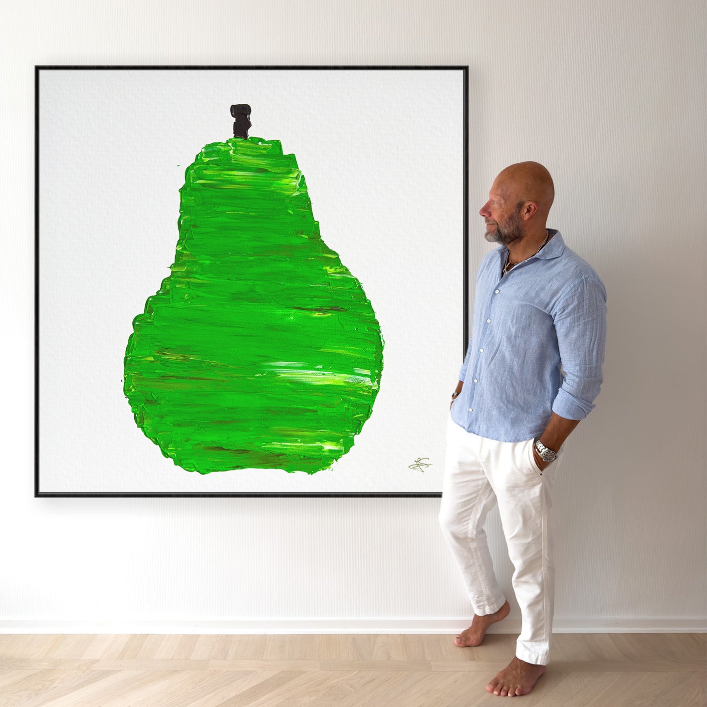 Original Painting: "Green Pear" 70x70