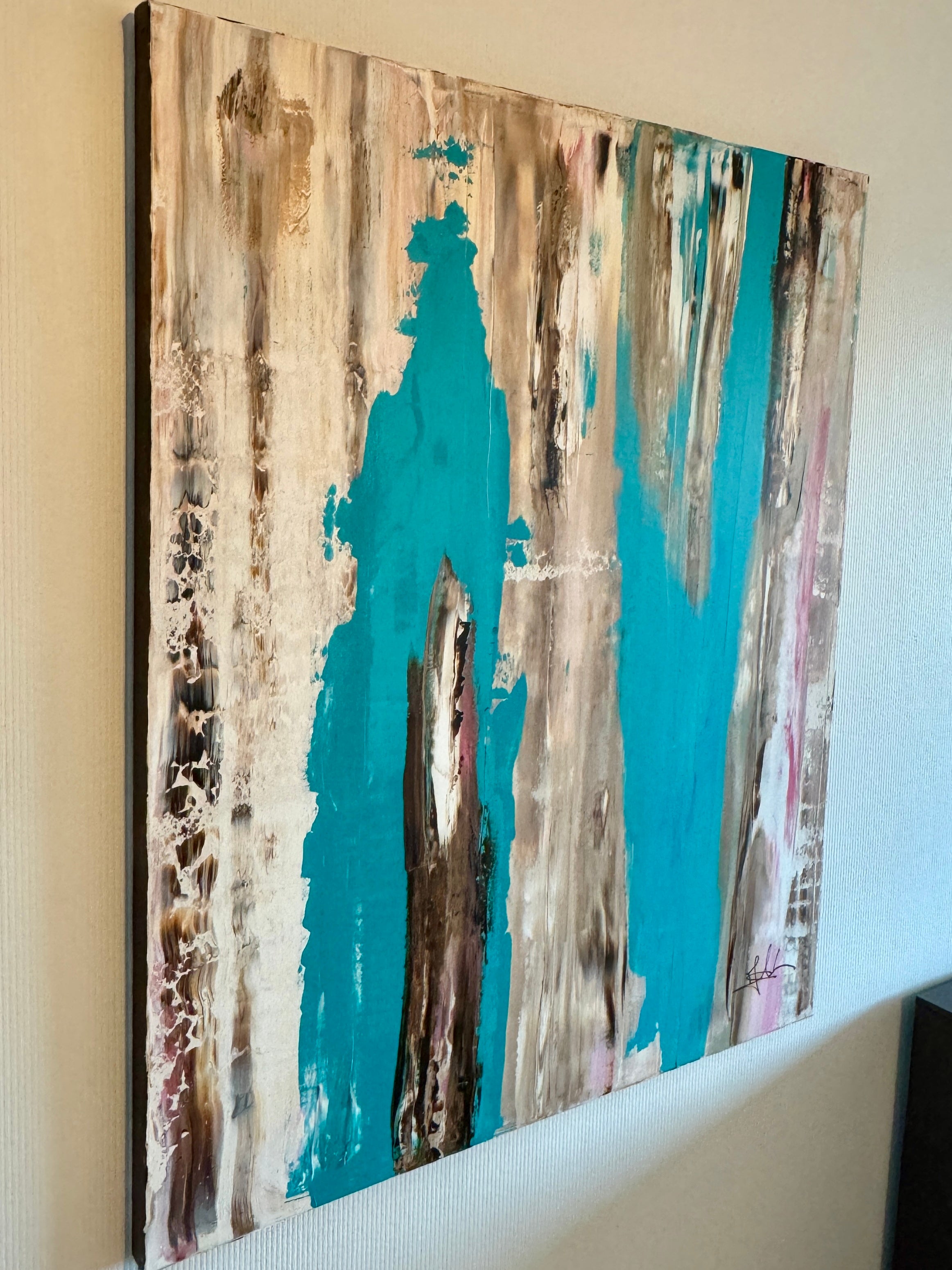 Original Painting: "Dreamy Turquoise" 120x100x4cm