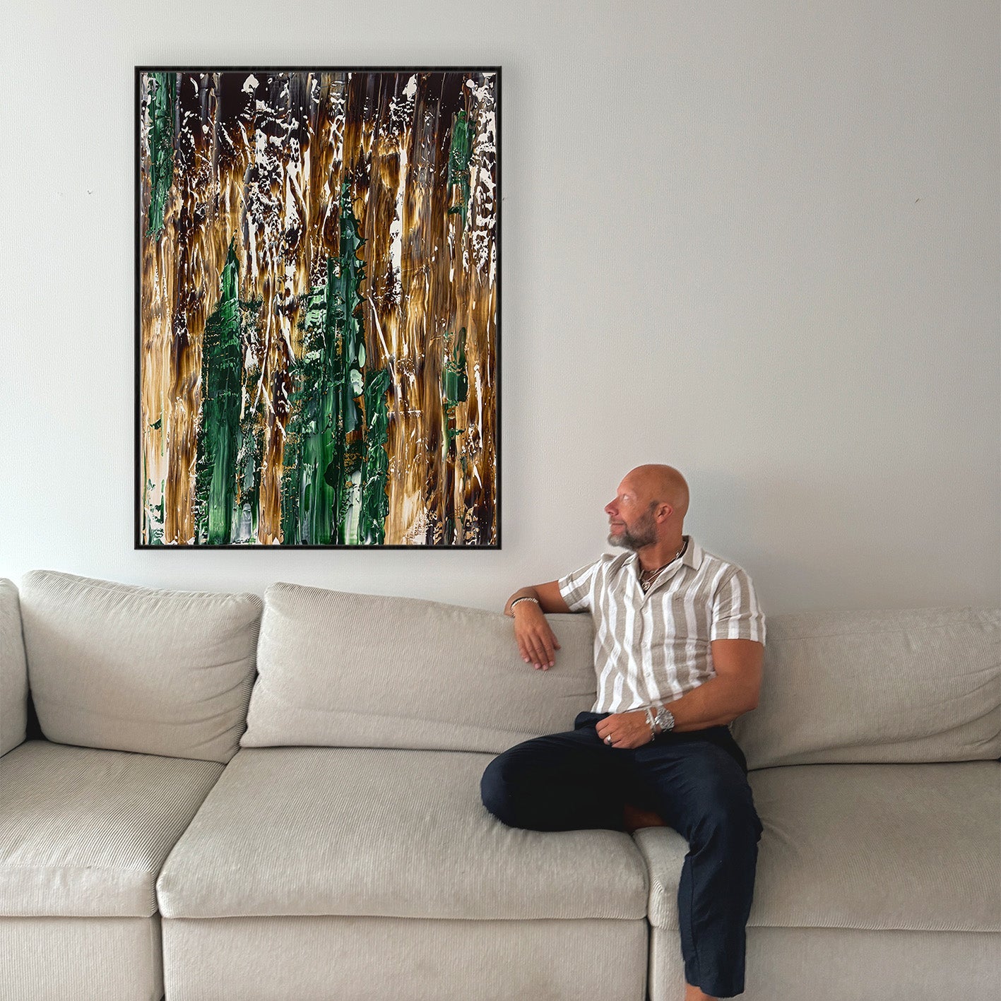 Original Painting: "Amazing Green" 120x100x4cm