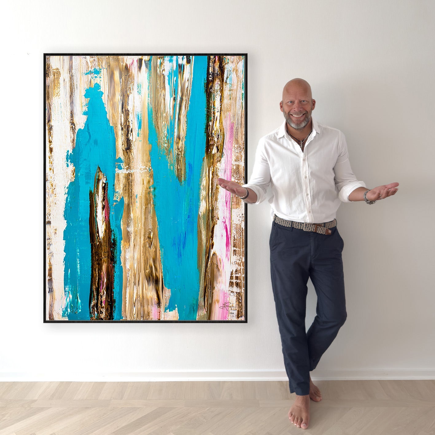 Original Painting: "Dreamy Turquoise" 120x100x4cm